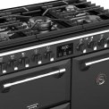 De wokbrander in het midden van de Stoves Richmond DX S900DF EU CB Ant antraciet fornuis heeft een vermogen van 4,0 kW