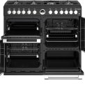 De Sterling S1000 DF Deluxe black is uitgevoerd met drie ovens waaronder een hetelucht en een grill oven