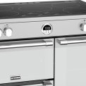 De knoppen voorop het Stoves Sterling S900 EI Deluxe rvs inductie fornuis zijn voor de ovenbediening