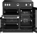 De drie ovens van het Sterling S900 EI Deluxe zwart inductie fornuis
