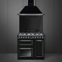 Smeg TR93NNLK fornuis - zwart - 3 ovens - 90 cm. breed