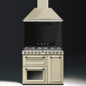 Het nieuwe SMEG fornuis TR93CNLK gecombineerd met bijpassende achtewand en afzuigkap