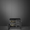 Smeg CX93IMBL inductie fornuis met 3 ovens - zwart - 90 cm. breed