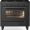 ILVE L096WSCM3/MGD mat zwart gas fornuis 90 cm breed met 6-pits kookplaat