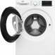 Binnenkant trommel van de Beko B5WM694108W2 met verlichte trommel en RVS wand