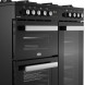 Belling COOKCENTRE 90DF BLK fornuis met automatische vonkontsteking en thermostaatbeveiliging