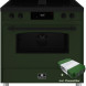 90 cm breed ELEMENTI DI CUCINA fornuis IC9034-PG-MZ-B in pine green met zwart metalen handgreep