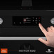 Close-up dual control inductiebediening met touch en draaiknoppen