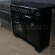 Falcon Classic Deluxe 100 inductie fornuis in de kleur zwart met chroom beslag