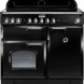 Falcon Classic Deluxe 100 inductie fornuis in de kleur zwart met chroom beslag
