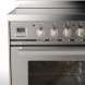 LDBI09WSCM3/SS roestvrijstalen inductie fornuis met digitale klok, draaiknoppen en soft-close ovendeur