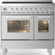 ILVE LDBI09WSCM3/SS inductie fornuis 90 cm breed, roestvrij staal met 5 inductiezones en dubbele oven