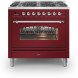 Ilve P096NE3/BU fornuis - rood - 90 cm. breed