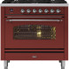 Ilve P096NE3/BU fornuis - rood - 90 cm. breed