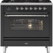 Ilve P096NE3/MG fornuis - mat grafiet - 90 cm. breed