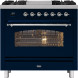 Ilve P09FNE3/MB fornuis - blauw - 90 cm. breed