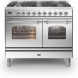 Ilve PD106NE3/SS fornuis rvs - 100 cm. breed