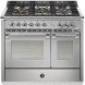 Steel AP10FF-4M gasfornuis met 5-pits gaskookplaat en dubbele oven in roestvrijstaal