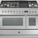 STEEL GP12FF-4TM gasfornuis 120 cm breed in roestvrij staal