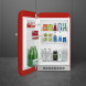 Smeg FAB10HLRD6 retor jaren 50 koelkast - rood - linksdraaiend