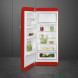 Smeg FAB28LRD6 retro jaren 50 koelkast - rood - linksdraaiend
