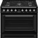 Zwart SMEG gasfornuis TR90GMBLNL met 5-pits kookplaat