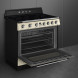Zijkant SMEG TR90IMP inductie fornuis crème met gelakt materiaal