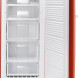 Binnenzijde van de SMEG vriezer rood type CVB20RR1 met transparante laden