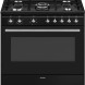De Smeg CX91GMBLNLK is een 90 cm. breed gas fornuis in de kleur zwart