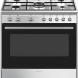 SMEG CX91GMXNLK gasfornuis 90 cm rvs met 5-pits kookplaat