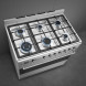 Smeg SNLK916MFX9 gas fornuis - roestvrijstaal - 90 cm. breed