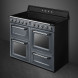 Smeg TR4110IGR inductie fornuis - lei grijs - 110 cm. breed