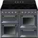 Smeg TR4110IGR inductie fornuis - lei grijs - 110 cm. breed