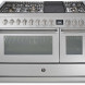 Steel GQ12SF-4BM rvs fornuis met combi-stoomoven - 120 cm breed