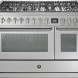 Steel GQ12SF-6M rvs fornuis met combi-stoomoven - 120 cm breed