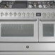 Steel GQ12SF-6T fornuis met combi-stoomoven - 120 cm breed