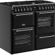 Zwart 100 cm STOVES Richmond 100 DF DX fornuis geschikt voor koken, braden en slowcooken