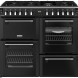 STOVES Richmond 100 DF DX zwart fornuis met 7-pits gaskookplaat en vier ovens