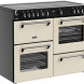 Vrijstaand Belling Richmond creme fornuis met 5 inductiezones en draaiknop bediening