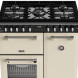 Vrijstaand gasfornuis met elektrische ovens in retro crème design – Stoves Richmond