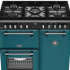 Vrijstaand gasfornuis met elektrische ovens in retro Deep Marine design – Stoves Richmond