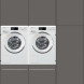 Wasmachinekast FLUSH wasmachine / droger kast - metallic black