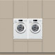 Wasmachinekast FULL HOUSE wasmachine / droger kast - beige grijs