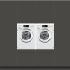 Wasmachinekast FULL HOUSE wasmachine / droger kast - metallic black
