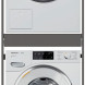 Wasmachinekast ONE PAIR wasmachine / droger zuil kast - metallic black