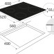 ATAG HI06471D1 inductiekookplaat technische tekening met inbouwmaten en kookzone-afmetingen