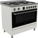 De kleur old white combineert fraai met de rvs accenten in knoppen en greep