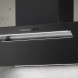 Berbel BKH 120 EG 2 zwart wandafzuigkap, vooraanzicht met geopende schuiflade en verlichte inlaatopening