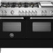 BERTAZZONI MAS126G2ENET mat zwart gasfornuis 120 cm met dubbele elektrische oven en wokbrander