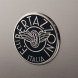Detail van Bertazzoni logo op de ovendeur van het MPL95I1ENNT fornuis